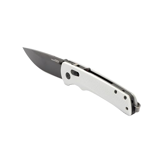 SOG Flash AT Daily Carry Ambidextrous Pocket Compact Folding Knife | Ergonomic Handle for Enhanced Grip | D2 Steel Blade, Concrete/Cool Gray