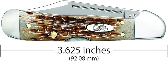 Case XX WR Pocket Knife Mini Copperlock Amber Bone W/Shield Item #133 (61749L SS) 3 5/8 inches Closed