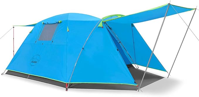 KAZOO 2/4 Person Camping Tent Outdoor Waterproof Family Large Tents 2/4 People Easy Setup Tent with Porch Double Layer