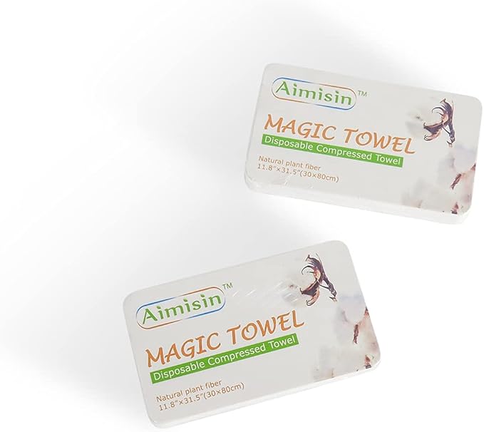 Compressed Towels Disposable Soft Durable Towels 100% Cotton for Home Bathroom Travel Camping (M-11.8''x 31.5''-1pack(10pcs))