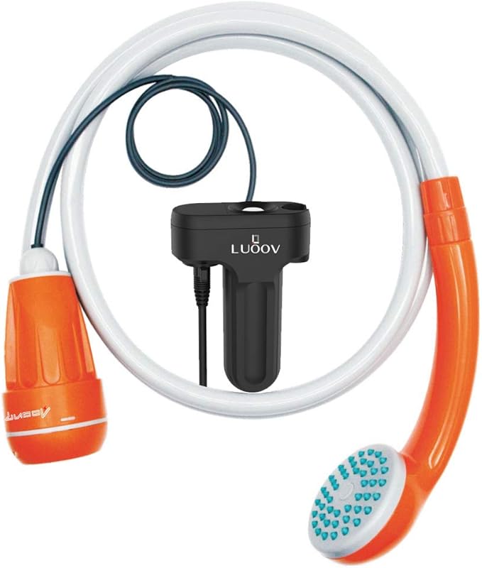 Portable Camping Shower,w/3.7V Pump Rechargeable Battery, Handheld Outdoor Shower Head for Camping,Hiking,Traveling Use Portable Shower