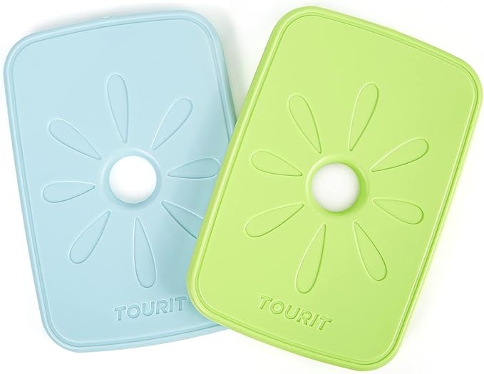 TOURIT Ice Packs for Lunch Boxes/Bags and Coolers, Lunch Box Cooler Ice Packs Reusable, Slim and Long Lasting Cool Pack for Work, Picnic or Camping