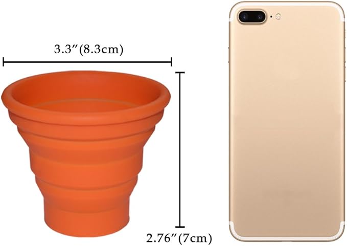 Silicone Collapsible Travel Cup for Outdoor Camping and Hiking (1 Pack) (Orange)