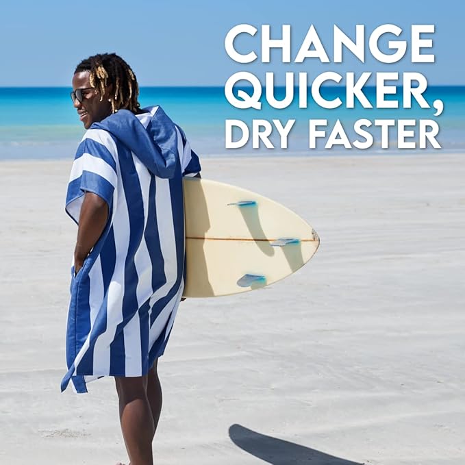 Dock & Bay Adult Poncho - Hooded Towel with Deep Pockets, Changing Robe - Quick Dry - Compact, Lightweight - Includes Bag
