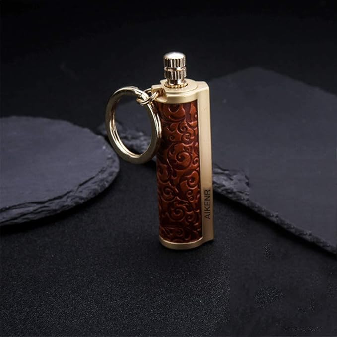 BOLLAER Keychain Matchstick Fire Starter, Permanent Metal Match Flint Lighter Waterproof Matchstick Survival Flint Fire Starter for Camping Emergency Surviva (Red)