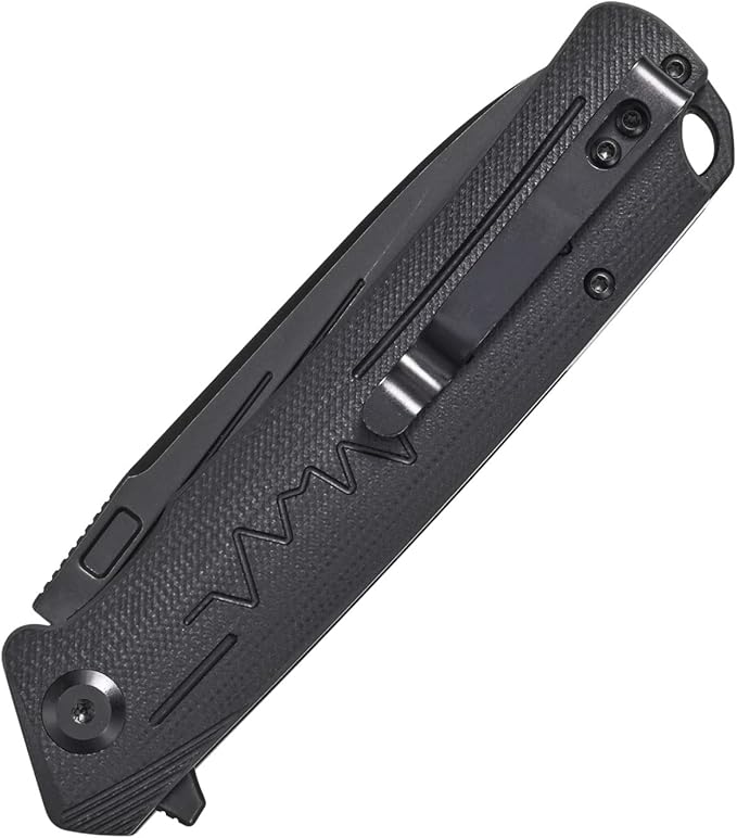 Sitivien ST136 Folding Knife,D2 Blade,G10 Handle EDC Tool Knife for Outdoor Hiking Camping(Black)