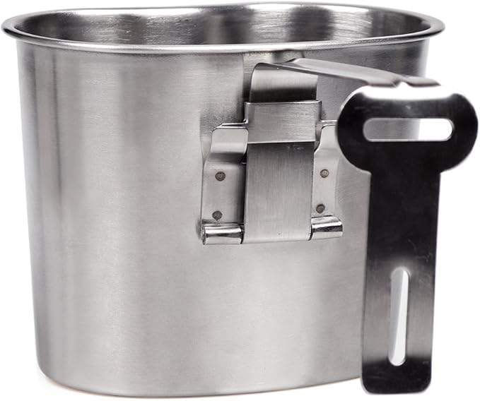 Goetland Stainless Steel WWII US Army Canteen Water Bottler Military Canteen Kit 1QT with 0.5QT Cup Nylon Pouch G.I.