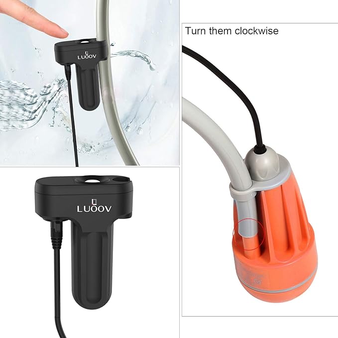 Portable Camping Shower,w/3.7V Pump Rechargeable Battery, Handheld Outdoor Shower Head for Camping,Hiking,Traveling Use Portable Shower