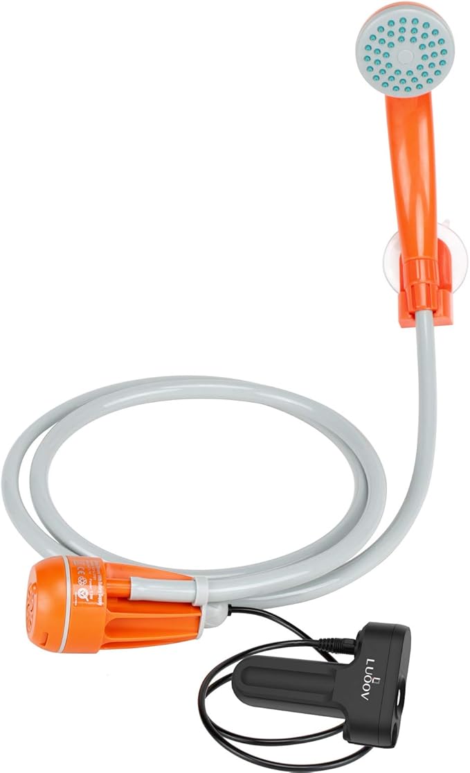 Portable Camping Shower,w/3.7V Pump Rechargeable Battery, Handheld Outdoor Shower Head for Camping,Hiking,Traveling Use Portable Shower