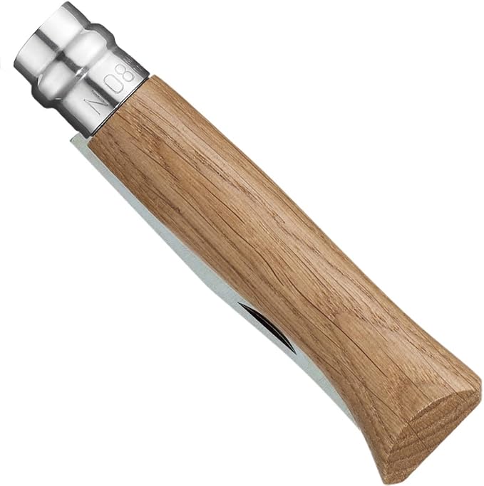 Opinel No8 Stainless Steel Folding Pocket Knife – Premium Wood Handles