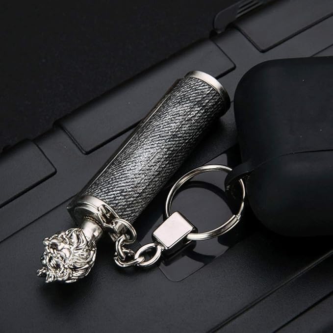 Permanent Match Keychain Lighter, Flint Matchstick Fire Starter Lighter, Reusable Flint Waterproof Camping Emergency Survival Gear (Lion)