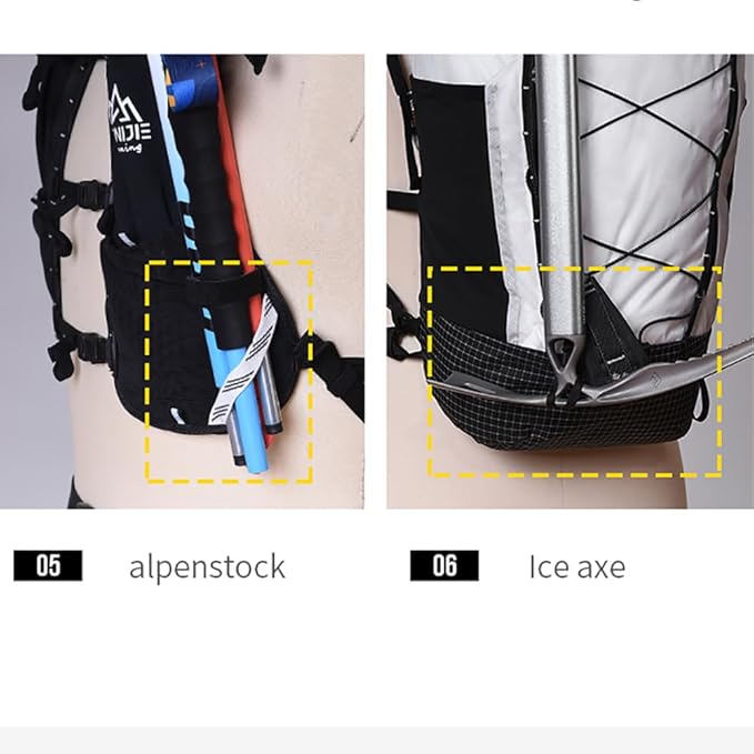 AONIJIE 22L Hiking Backpack for Men Women Adjustable Multifunctional Backpacking Running Hydration for Climbing Camping (White)