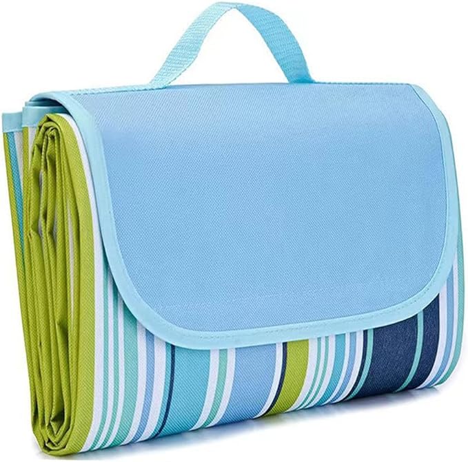 K Y KANGYUN Large Beach Blanket Picnic Blankets Sandproof WaterproofMat for Beach, Travel, Camping, Hiking, Park Grass,Home Foldable80x60in (Blue)