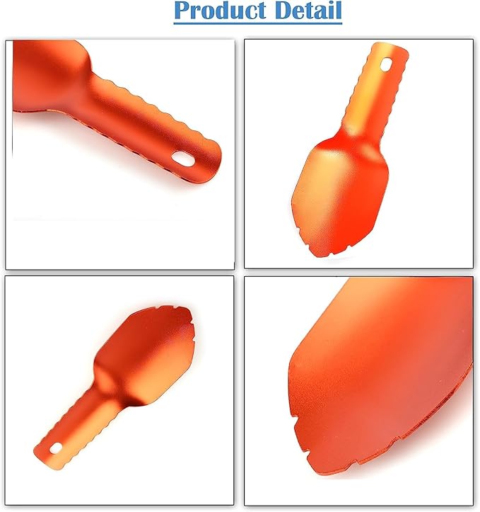 Backpacking Trowel Ultralight Camping Shovel Hiking Trowel Garden Trowel Small Potty Shovel (Orange)