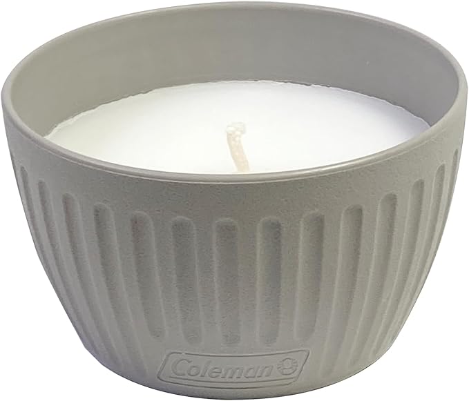 Coleman Outdoor Citronella Candle, Decorative Conrecte Look Candle for Patio, Backyard, Outdoor, Camping Candle, Grey Candle, Up to 25 Hours Burn time, 11oz