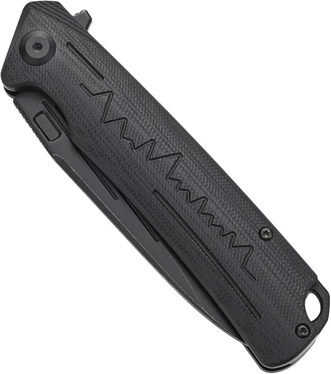 Sitivien ST136 Folding Knife,D2 Blade,G10 Handle EDC Tool Knife for Outdoor Hiking Camping(Black)