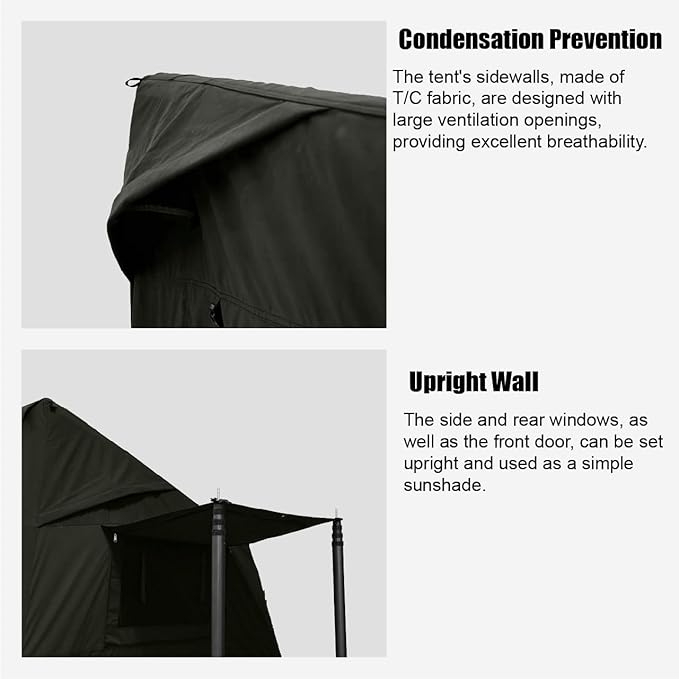 2025 Upgraded Canvas Inflatable Tents for Camping, Windproof Blow Up Air Tent with Pump,No Assembly Needed Luxury Camping Tents