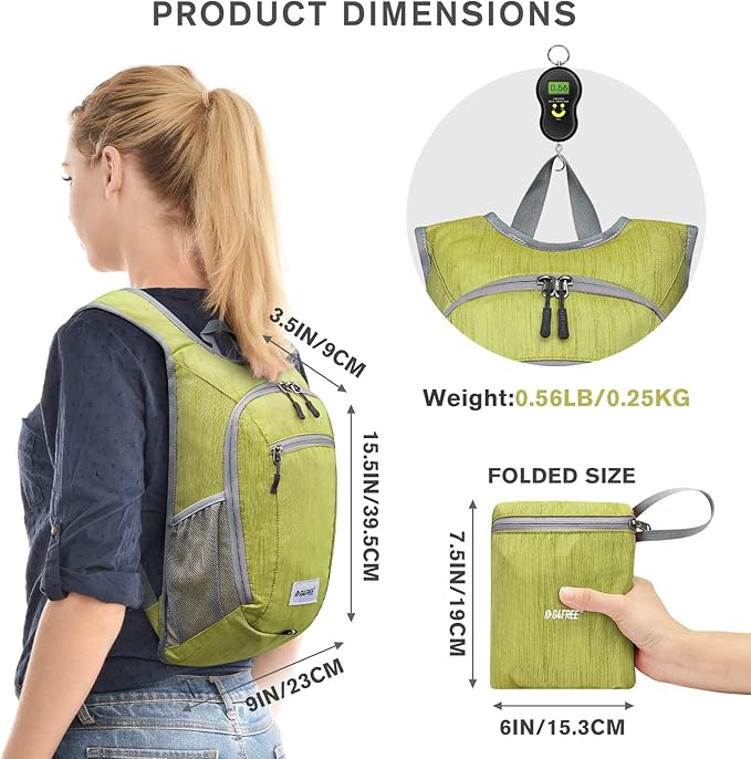 G4Free 10L/15L Hiking Backpack Lightweight Packable Hiking Daypack Small Travel Outdoor Foldable Shoulder Bag