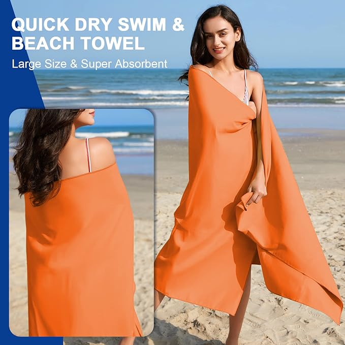 Your Choice Microfiber Travel Towel, Fast Drying Towel for Camping, Travel, Beach, Gym, Backpacking, Sports and Swimming. Sweat Absorbent, Lightweight and Ultra Compact