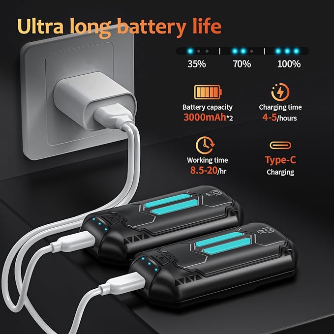 AI Hand Warmers Rechargeable 2 Pack, 6000mAh Electric Hand Warmers with 3 Heat Settings 20Hrs Long Lasting Portable Pocket Heater for Outdoor Camping, Hunting, Golf, Winter Gifts