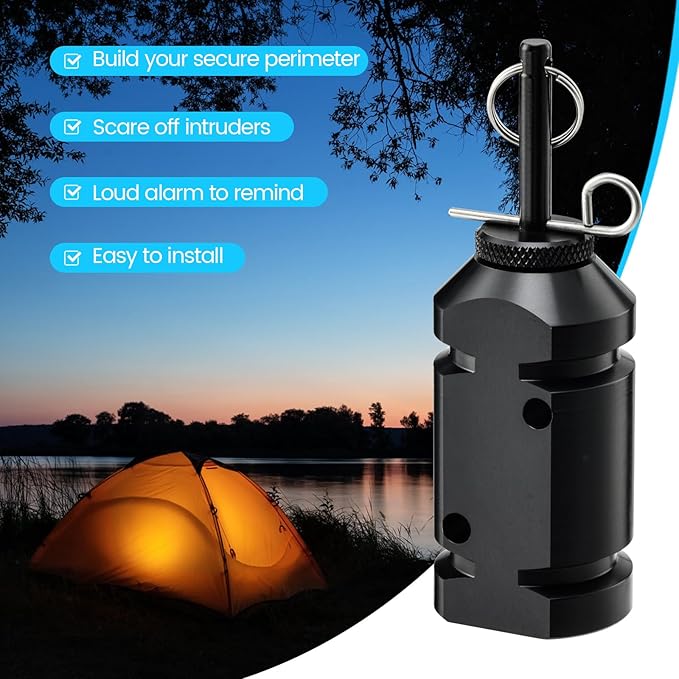 Camp Security Perimeter Trip Wire Alarm, Camping Safety Alarm, Anti-Intruder Early Warning System, Made of 6061 Aluminum