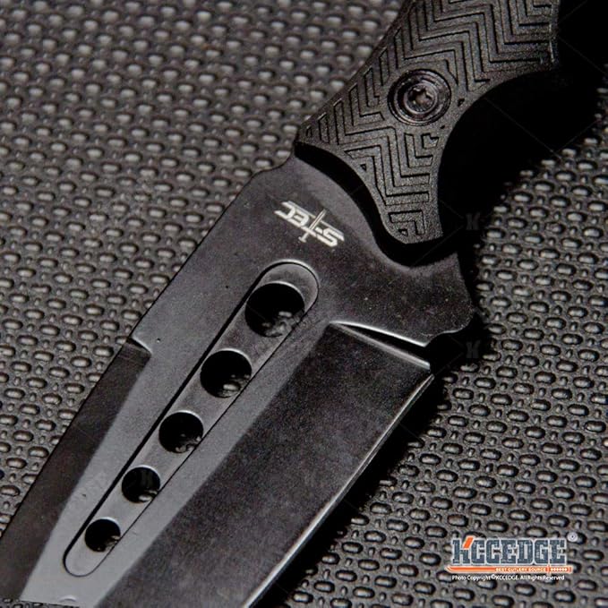 KCCEDGE BEST CUTLERY SOURCE Tactical Knife Hunting Knife Survival Knife Fixed Blade Knife Razor Sharp Edge Camping Accessories Camping Gear Survival Kit Survival Gear Tactical Gear 76162 (Black)