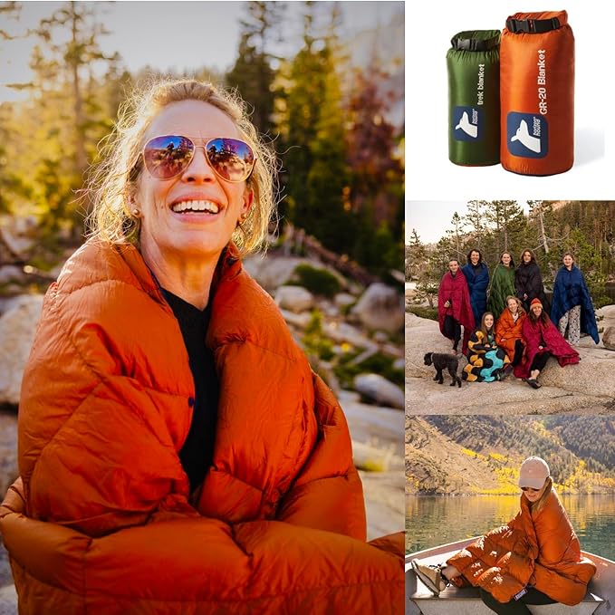 Horizon Hound Down Camping Blanket - Outdoor Travel Blanket | Sustainable Insulated Down | Lightweight & Warm Quilt for Camping, Stadium, Hiking & Festival | Water Resistant, Packable & Compact
