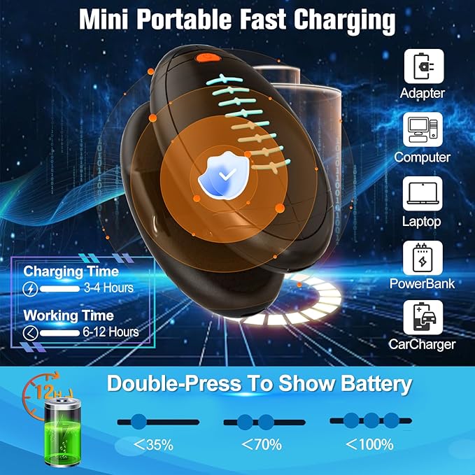 Hand Warmers Rechargeable, 2023 Newest 2 Pack Temperature Electric Portable Heater Football Shape Hand Warmer, Quick Charge Portable Hand Warmer Gift for Christmas Outdoors/Hunting/Golf/Camping