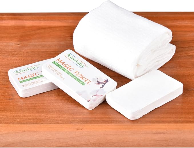 Compressed Towels Disposable Soft Durable Towels 100% Cotton for Home Bathroom Travel Camping (M-11.8''x 31.5''-1pack(10pcs))