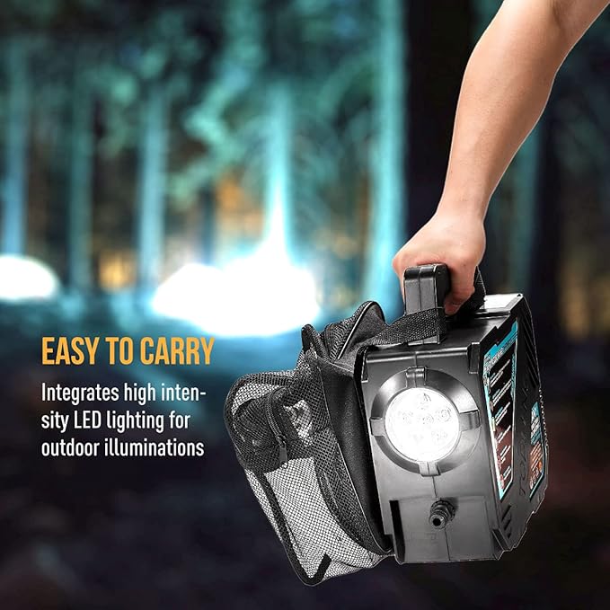 ZOOOBELIVES High Pressure Camping Shower with 50W/75psi Pump, Outdoor Camp Shower with Multi-use Sprayer and LED Light for Campsite Bathing Beach Yard Pet Car Cleanups, Portable and Rechargeable