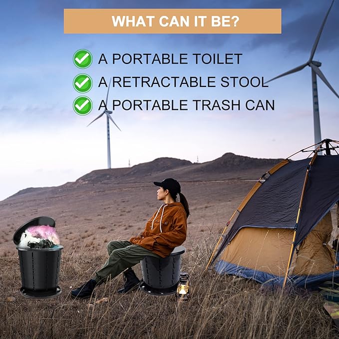 Portable Toilet For Camping Bucket Toilet | Camping Toilets Portable Folding Toilet Bucket | Retractable Toilet Camping Potty For Adults With Bags For Outdoor Camp Boat Toilet Bucket