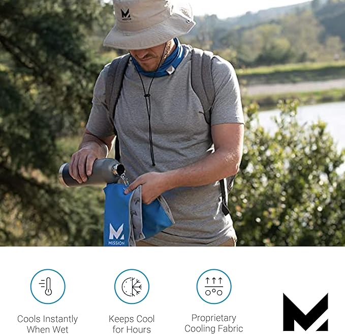 Mission Original Cooling Towel, Black - Soft, Durable Microfiber - Cools Up to 2 Hours - UPF 50 Sun Protection - Machine Washable