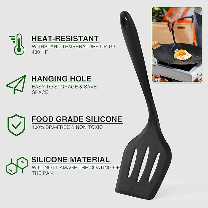 Camping Essentials Cookware Cooking Utensils Set - Camping Kitchen Utensils, Portable Outdoor Accessories, Stainless Steel & Silicone, Camping Gear Equipment for RV Picnic Grill