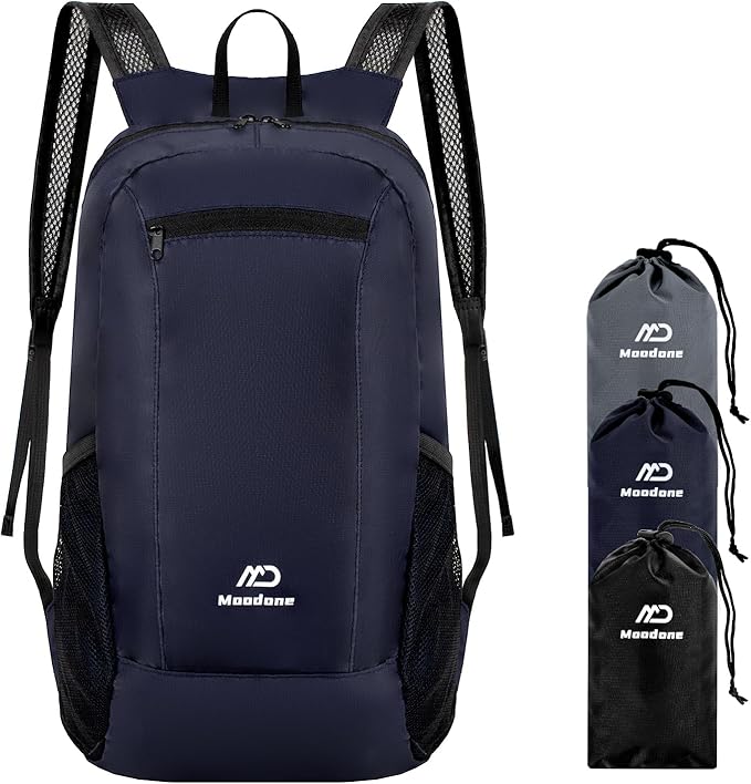 15L Hiking Daypack - Water Resistant Lightweight Packable Backpack for Travel Camping Outdoor - Darkblue