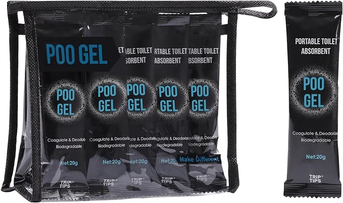 TRIPTIPS Camping Toilet Chemicals 20g /Pack Quick Super Absorb, Eco Gel for Portable Toilet Chemicals Deodorant, Poop Gel Camping, Pee Gel for Camping Portable Toilet Gel