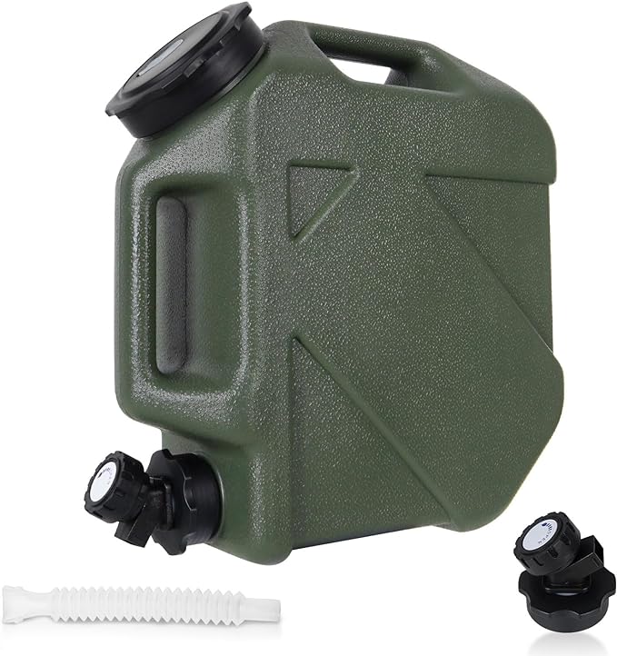 Camping Water Jug, 2.6 Gallnon Water Containers BPA Free Water Storage with Spigot No Leakage Portable Emergency Water Tank Canteens for Outdoor Hiking Camping Picnic Supplies Green