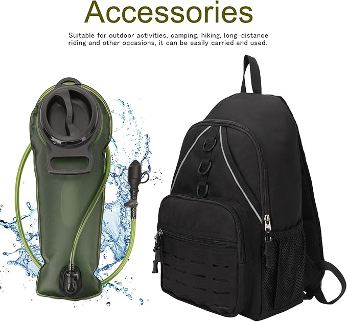 Mini Small Tactical Backpack MOLLE Daypack Gear Pack Camping Bag ,Small Hydration Pack Outdoor Water Bladder Carrier Pack