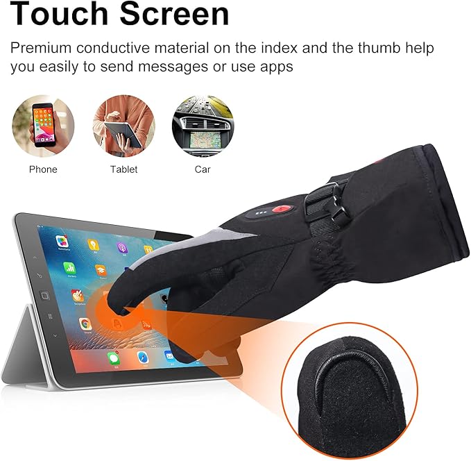 SAVIOR HEAT Heated Gloves Electric Rechargeable Battery Men Women 7.4V Heating Gloves Ski Motorcycle Work Snowboarding Hunting Hiking Camping Walking Arthritis Hands