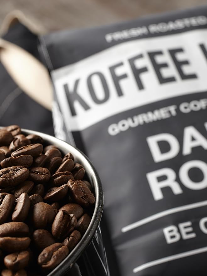 Koffee Kult Dark Roast Whole Bean Coffee 100% Arabica Coffee Beans Gourmet Artisan Blend with Chocolate & Cinnamon Notes 80oz Resealable Bag