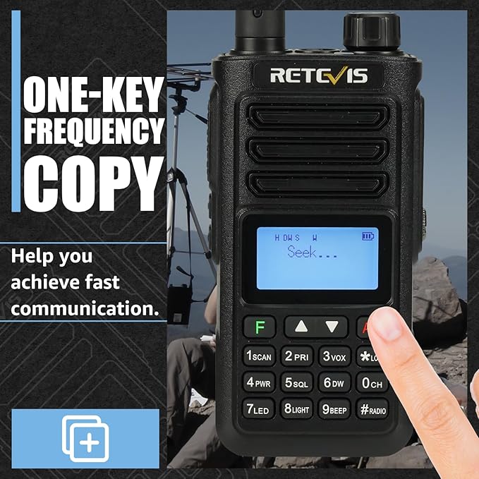 Retevis RA89 Ham Radio, 10W Dual Band Two Way Radio, 2500mAh USB-C Rechargeable Walkie Talkies, IP68 Waterproof Handheld Radio