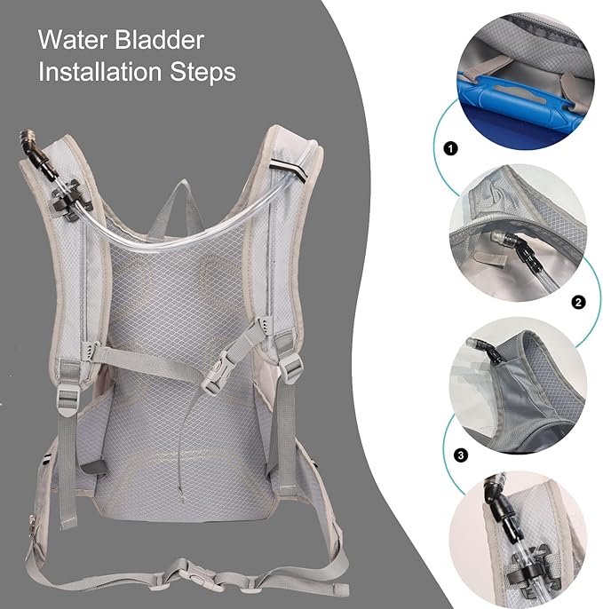 LOCAL LION 18L Hydration Backpack with 2L Water Bladder, Insulated Cycling Bike Backpack, Lightweight Water Pack for Hiking Running Skiing Commuting