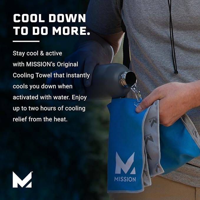 MISSION Original Cooling Towel, Brazil - Soft, Durable Microfiber - Cools Up to 2 Hours - UPF 50 Sun Protection - Machine Washable