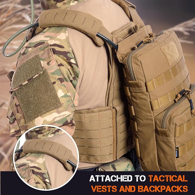 Tactical Molle Hydration Pack with 3L Inner Bladder - Lightweight Water Reservoir Bag for Molle Vest Backpack, for Hiking, Hunting