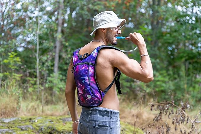 Vibe Festival Gear Hydration Pack Backpack with 2L Water Bladder for Women, Men, Teens, Kids - Hydropack Hydro Sports, Outdoor, Running, Camping, Hiking, Festivals, Raves
