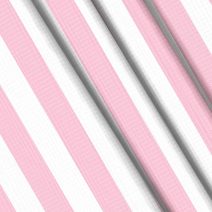 Beach Blanket Sandproof Waterproof, Pink Striped Picnic Blanket Extra Large 9 Ft X 10 Ft for 8 Adults with Stakes and Sand Pocket, Compact Lightweight Sand Free Beach Mat Essential
