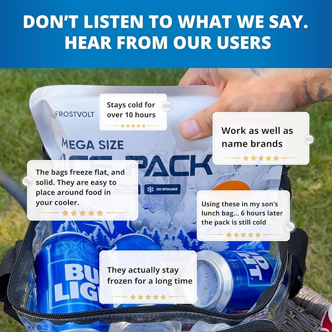 Reusable Ice Packs for Coolers and Lunch Boxes | High-Performance Cooler Ice Packs Reusable Long Lasting | Deep Freeze Lunch Box Ice Packs - for Picnic Cooler & Lunch Containers
