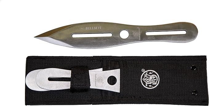 Smith & Wesson Bullseye Throwing Products with Full Tang Stainless Steel Design and Protective Nylon Sheaths for Recreation and Competition