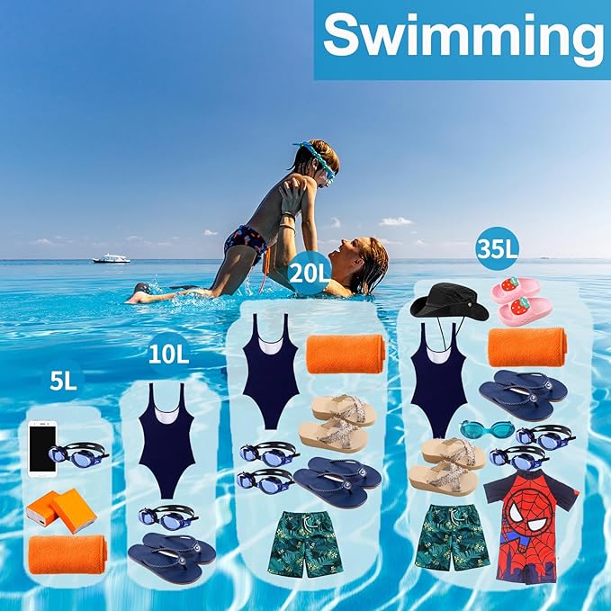 Dry Bag, Waterproof Floating and Lightweight Dry Bags, Roll Top Sack Keeps Gear Dry, for Kayaking, Rafting, Boating, Swimming, Camping, Hiking, Beach, Fishing outdoor