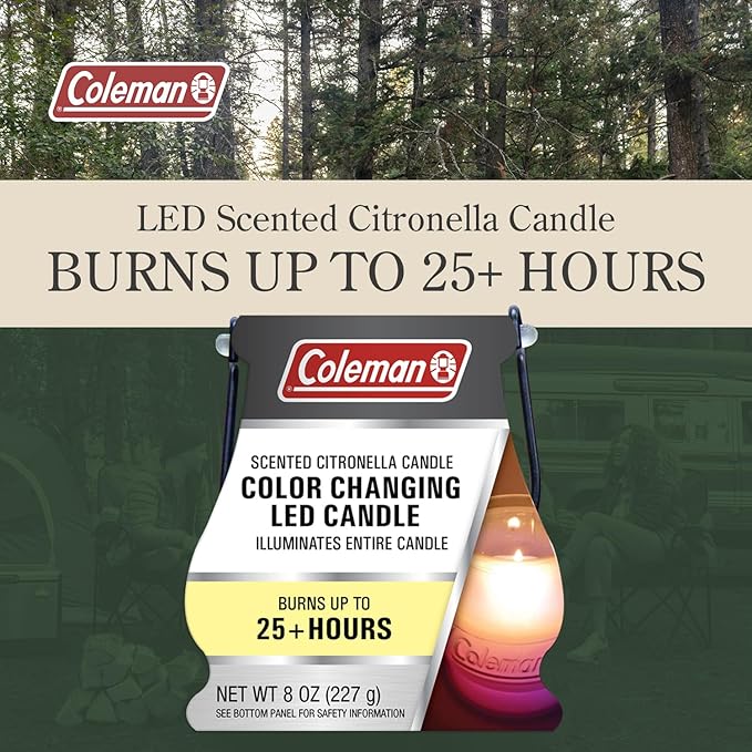 Coleman Color Changing LED Citronella Outdoor Scented Candle