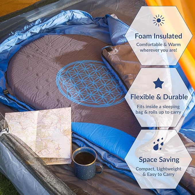 VENTURE 4TH Self Inflating Sleeping Pad - No Pump Required, Easy-Inflate - Warm, Quiet, Supportive Mattress for a Comfortable Night's Sleep - Compact Ultralight Mat - Ideal For Backpacking and Camping